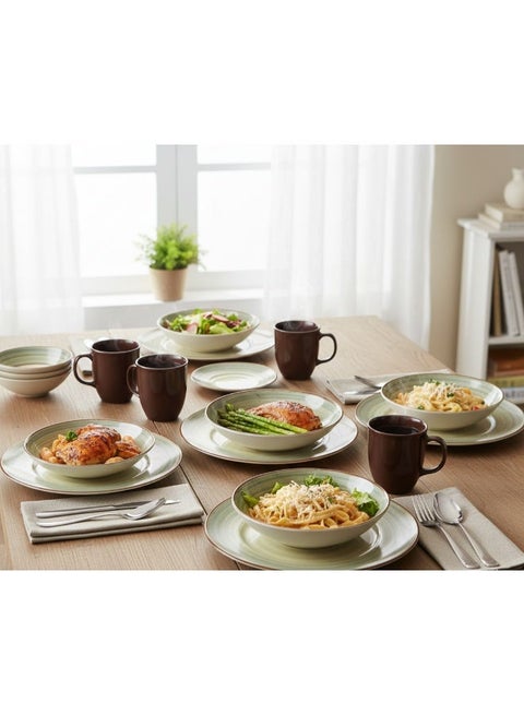 Zinnia By Fathy Mahmoud Porcelain Dg-23873 Coup Dinnerware Set 30 Pieces (6 Dinner Plate-6 Soup Plate-6 Dessert Plate-6 Bowl-6 Mugs)